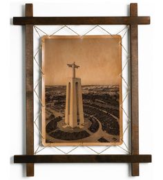 Картина BoomGift Монумент Кришту Рей, Португалия, гравировка на натуральной коже