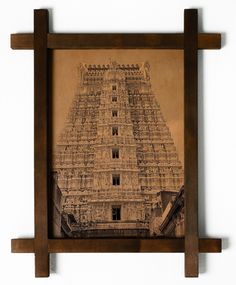 Картина BoomGift Храм Тирумалы Венкатешвары, Индия, гравировка на натуральной коже