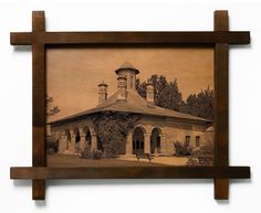 Картина BoomGift Дворец Могошоая, Румыния, гравировка на натуральной коже