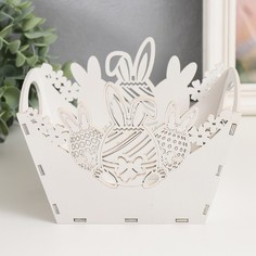 Корзина-шкатулка Пасхальная Яйцо 18х12х13,5 см, белый No Brand