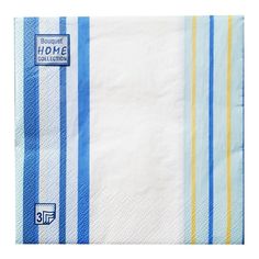 Салфетки бумажные Голубые полоски 3 слоя 33 х 33 см 20 шт Без бренда