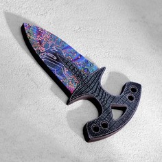Сувенир деревянный "Тычковый нож", малый, фиолетовый с узорами, (3шт.) Дарим красиво