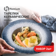 Тарелки обеденные ZDK Modern, 2 шт, сине-белый, D25.5