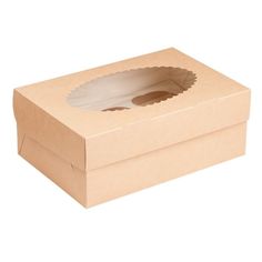 Коробка картонная КРАФТ под 6 капкейков с окном "ECO MUF 6" 50 шт. No Brand