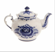 Чайник «Хуторок», H=13,5 см, гжель No Brand