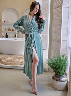 Халат женский VIEN 1165 голубой 3XL