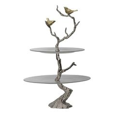 Этажерка Glasar стекло-алюминий серебристая 40 х 40 х 61 см ГЛАСАР