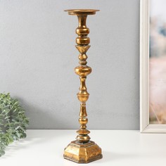 Подсвечник металл на 1 свечу Фауст состаренная бронза 11х11х48,5 см No Brand