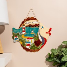Сувенир Рыба, майолика, 20 см, микс No Brand