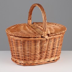 Корзина пикник 35х26х17/29 см, 6 л, ива No Brand