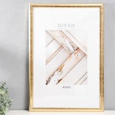 Фоторамка пластик Gallery 40х60 см, 211 золото (пластиковый экран) No Brand