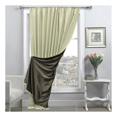 Штора классическая Amore Mio 357661 200x270 см бежевая/венге