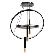 Люстра "Круги нео" 2+3LED 140Вт 3 режима черный 60х60х4-85 см No Brand