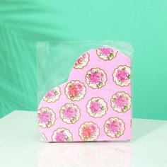 Бумажные салфетки Сердце Цветы, 12 шт No Brand