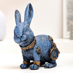 Фигура Хорошие сувениры "Кролик с часами" голубая, 15см