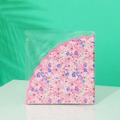 Бумажные салфетки Цветы Розовые круглые 32 см, 12 шт No Brand