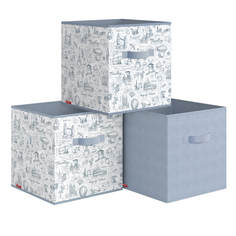 Коробки стеллажные для хранения вещей Valiant TI-BOX-KSK 3 шт 31х31х31 см