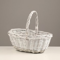 Корзина плетеная, 30х24х12/26 см, лоза, ткань No Brand