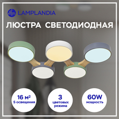Светильник потолочный Lamplandia L1567 CORTES CELING, LED 5х12Вт