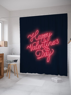 Штора для ванной JoyArty Valentines Day 180х200 с крючками, занавеска в ванную