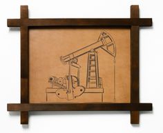 Картина BoomGift Нефтяная качалка, натуральная кожа