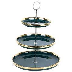 Фруктовница 3х ярусная Nouvelle Royal line.Emerald 26, 20.5, 16 см, высота 34 см, фарфор