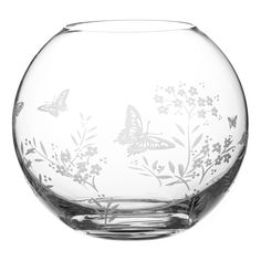 Ваза стеклянная для цветов Diamante Бабочки 15,3 см прозрачная
