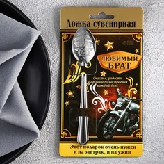 Ложка с гравировкой сувенирная на открытке Любимый брат No Brand