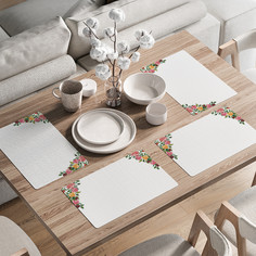 Набор прямоугольных тканевых салфеток на стол "Арка из роз" 30x46 см Joy Arty