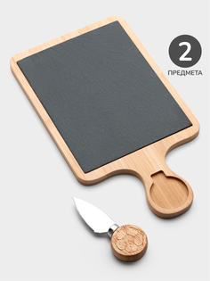 Деревянная сервировочная доска в наборе с ножом для сыра Apollo Tapas TAP-10