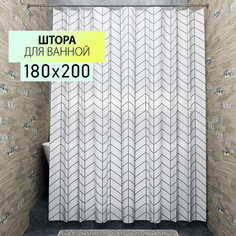 Штора для ванной 180х200 HARVEX водонепроницаемая с принтом