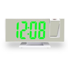 Часы настольные электронные с проекцией будильник термометр календарь USB 18.5x7.5 No Brand