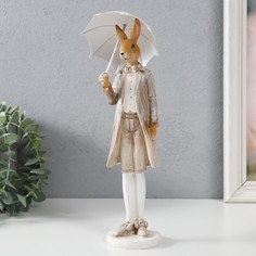 Сувенир полистоун Заяц с зонтом 10,5х9х27,5 см No Brand