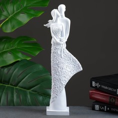 Фигура "Пара" белый, 7х14х39см Хорошие сувениры