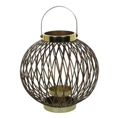 Подсвечник-фонарь Dekor pap черно-золотистый сталь