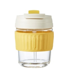 Непроливайка Quange Full-Framed Glass Coffe Cup 380ml KF200 Yellow