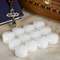 Кассета свечей парафиновых для могильных подсвечников, упаковка 12 штук No Brand