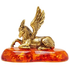 Фигурка Пегас, латунь, имитация янтаря, LY-390168 No Brand