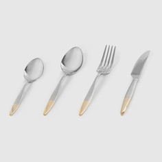 Набор столовых приборов Hisar Mercury gold satin 6 персон 24 предмета