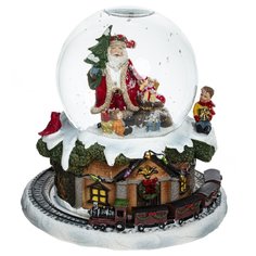 Фигурка декоративная в стекл. шаре "Санта",Flando 781494