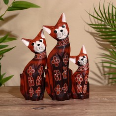 Сувенир Бабочки на кошке, 3370582, дерево 10х10х25 см No Brand
