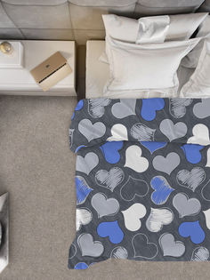 Комплект постельного белья Galtex семейный поплин Романтика синий