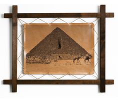 Картина BoomGift Пирамида Микерина, гравировка на натуральной коже