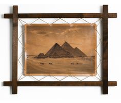 Картина BoomGift Пирамиды в Гизе, гравировка на натуральной коже