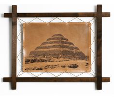 Картина BoomGift Пирамида Джосера, гравировка на натуральной коже