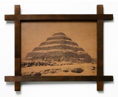 Картина BoomGift Пирамида Джосера, гравировка на натуральной коже