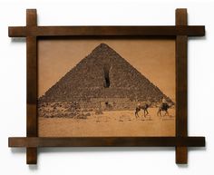 Картина BoomGift Пирамида Микерина, гравировка на натуральной коже