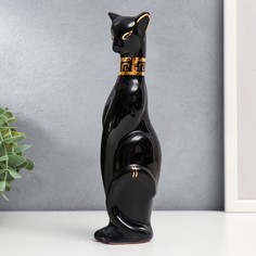 Сувенир керамика Кошка египетская, черная 21х5,5х6 см No Brand