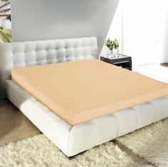 Простыня на резинке Guten Morgen Трикотаж Бежевый 160х200х20 см