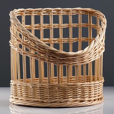 Корзина под багеты, подвес, дно фанера 40x25, H=22/40, верх 40x30, ручное плетение, ива No Brand
